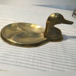 Vintage Brass duck trinket tray